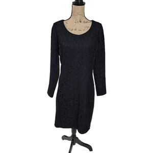 Metaphor Lace Center Panel Bodycon Party Long Sleeve Dress‎ Size Large
